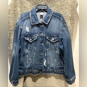 No Boundaries Blue Distressed Jean Jacket